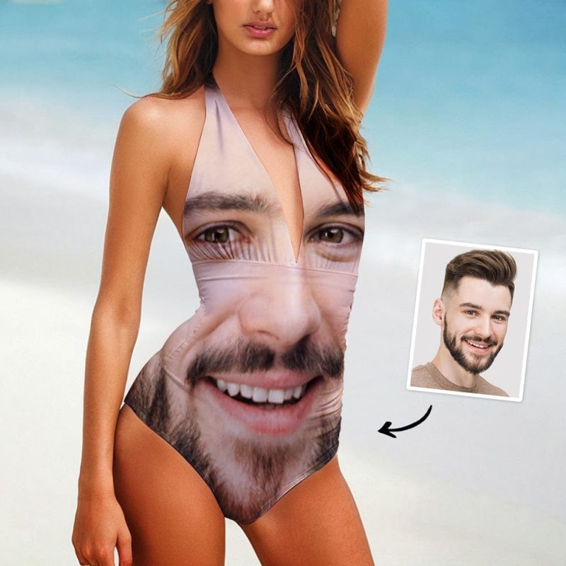 Custom Swimsuits With Face One Piece Bathing Suit Photo Swimsuit Funny Gifts for Girlfriend Wife