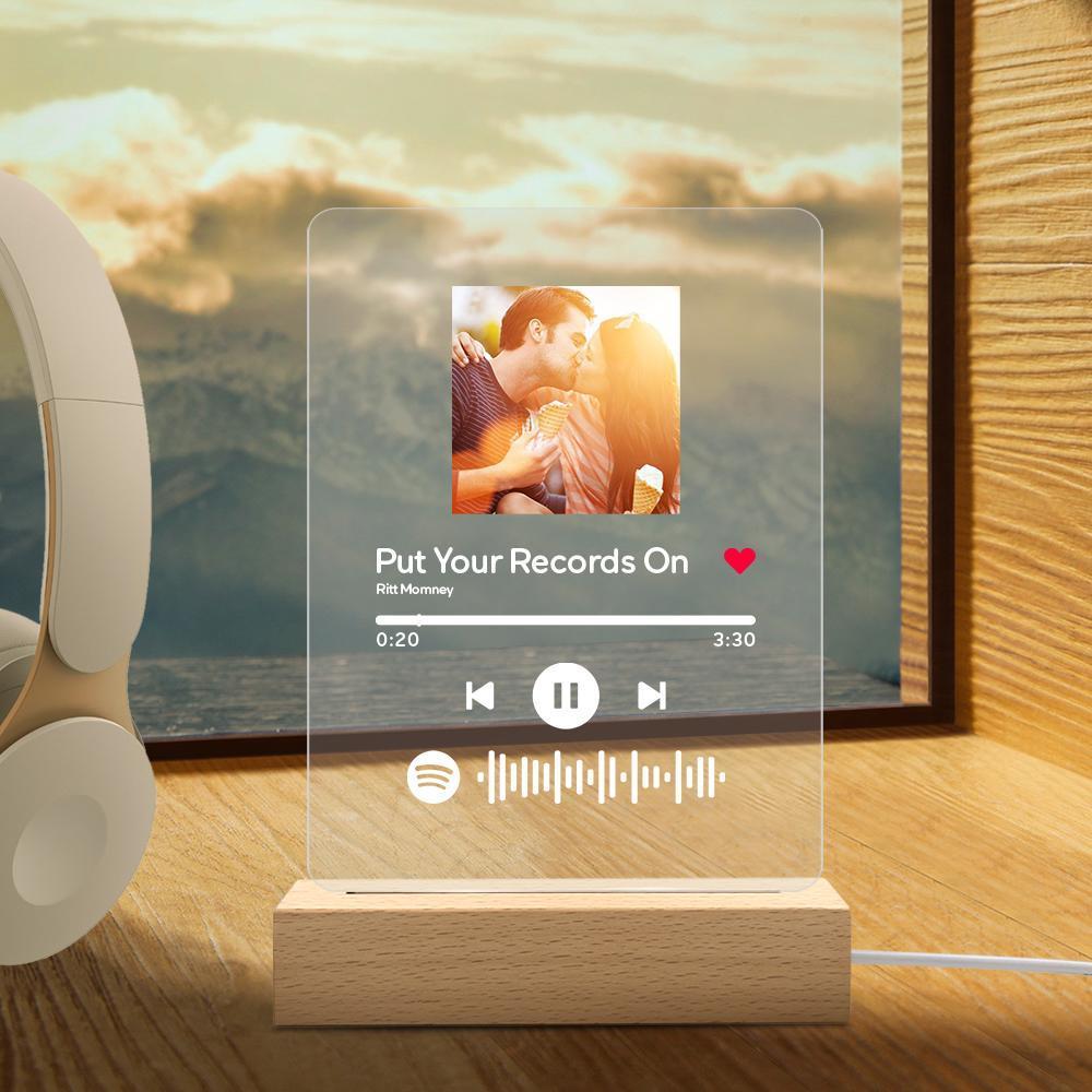 Spotify Glass Art Gift for Couple Custom Spotify Night Light Custom Valentines Day Gifts - Image 2
