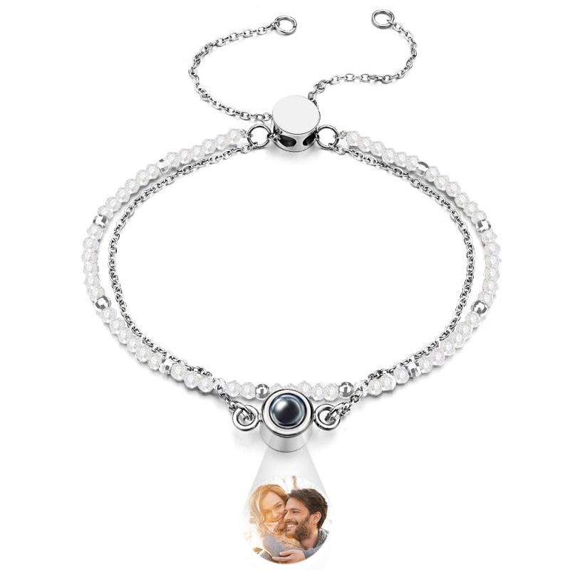 Personalized Photo Projection Crystal Double Layers Bracelet
