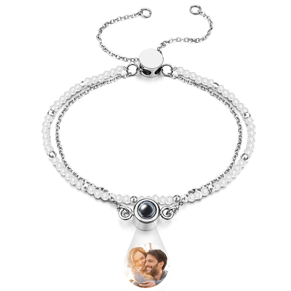 Personalized Photo Projection Crystal Double Layers Bracelet