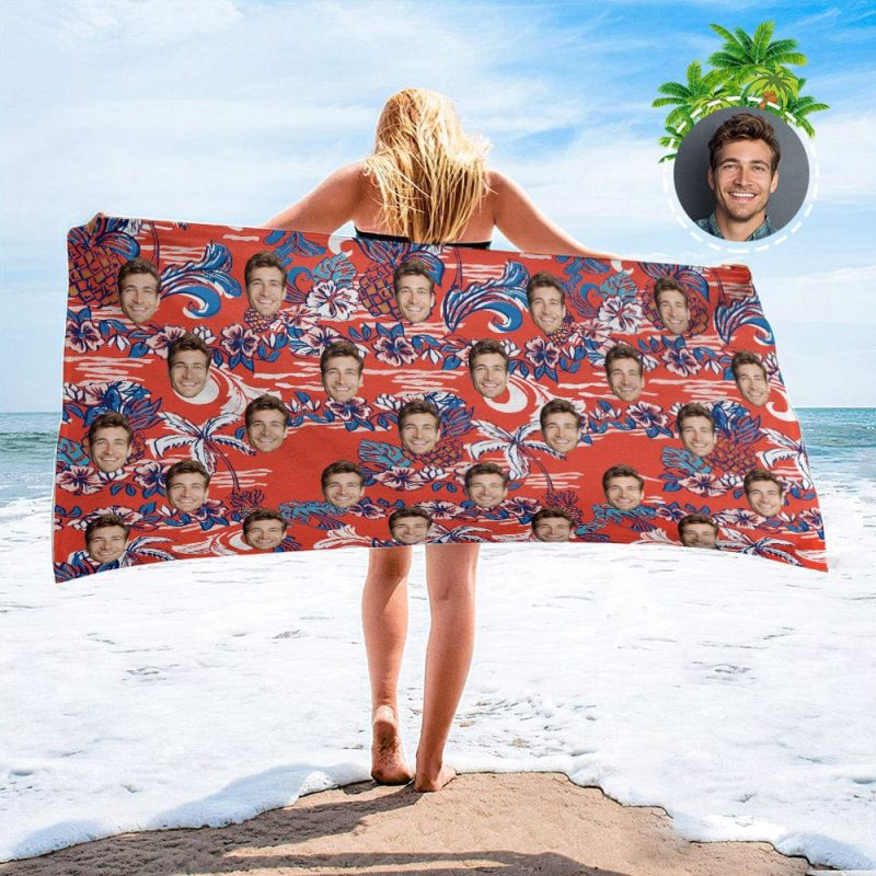 Personalized Beach Towels with Photo Custom Hot Summer Beach Towel