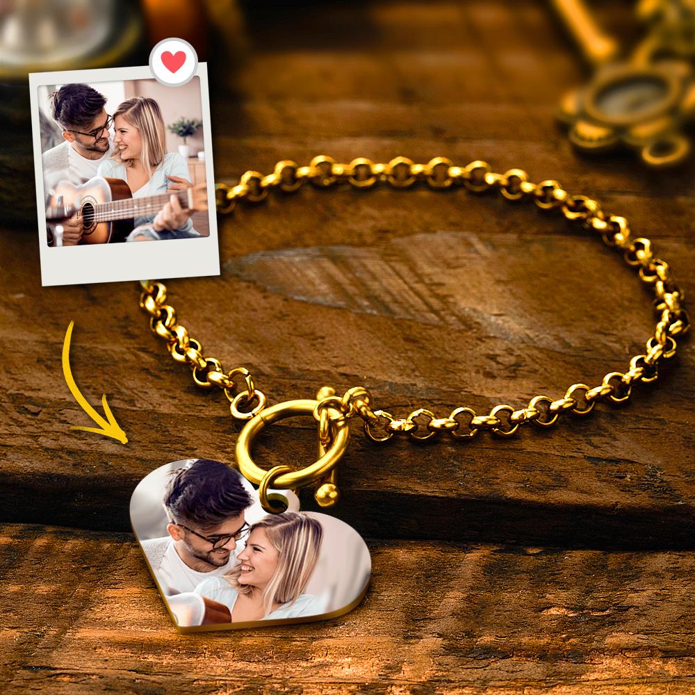 Custom Heart Engraved Bracelets Magnetic Bracelets Gift for Couple - Image 3