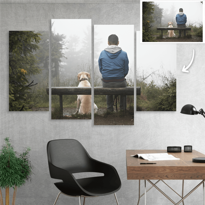 Dog Photo Canvas Print Gift For Dog Owner – 4 Pcs