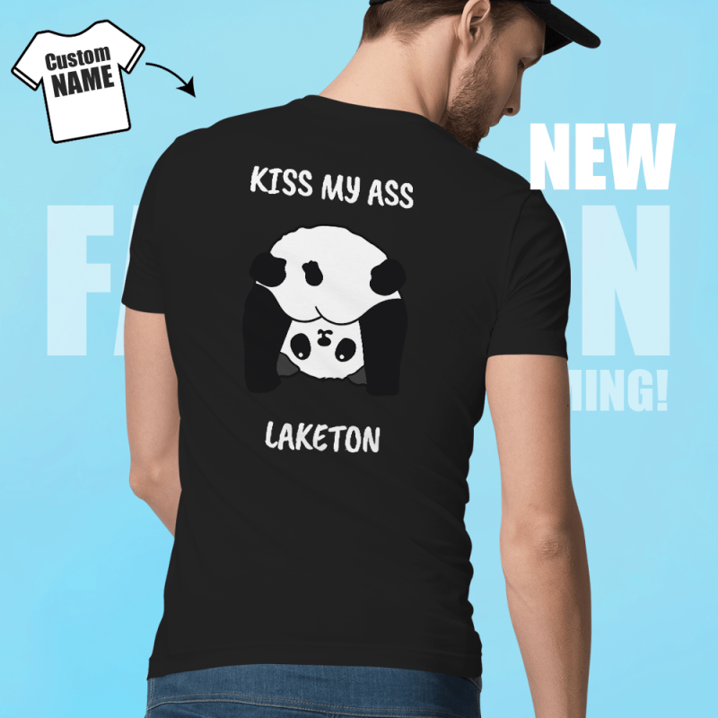Custom Your Name T-shirt Panda Cartoon Print Shirt Anniversary Gifts