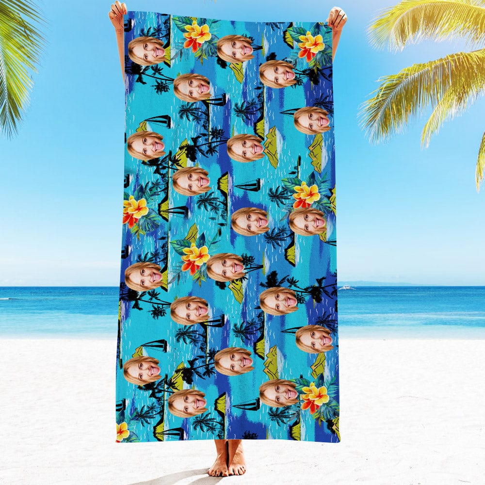Personalized Beach Towels with Photo Custom Mountains Beach Towel - Image 2
