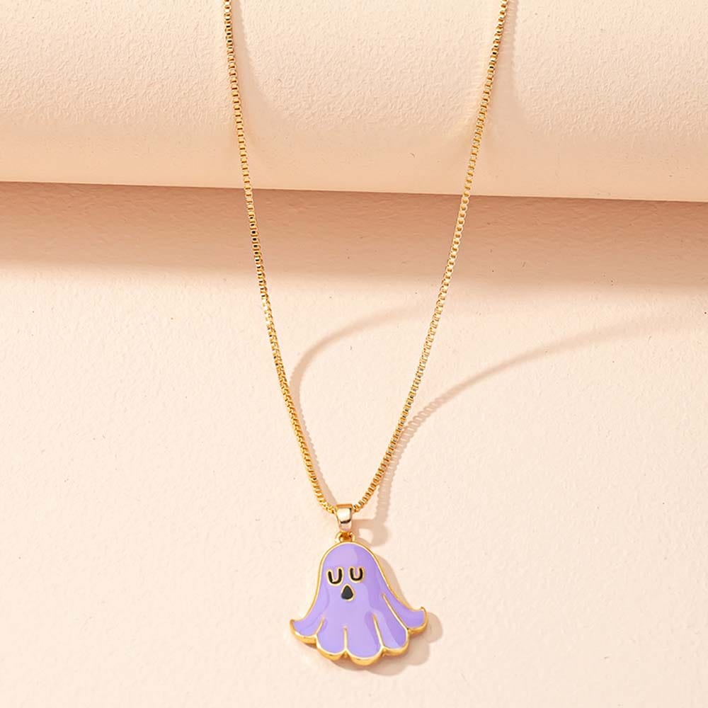 Halloween Ghost Necklace Cute Spooky Boo Halloween Gifts Ghost Necklace - Image 2