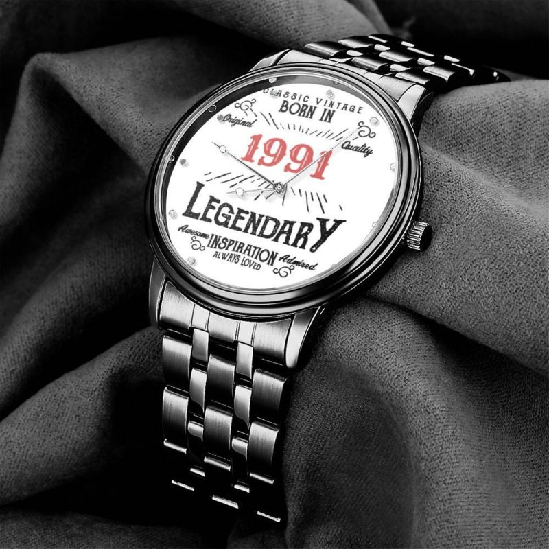 31st Birthday Watch Custom Printed Watch 1991 Birthday Gifts 31st Birthday Gifts