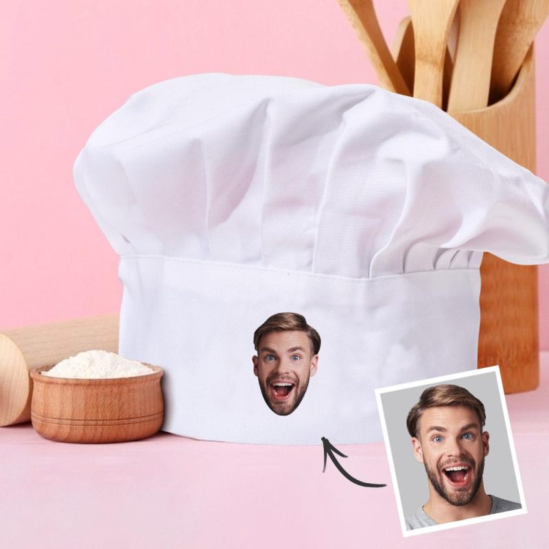 Personalized Chef Hat Face Baker Hats Picture Baking Gifts Kitchen Gifts Chritstmas Gifts for Family