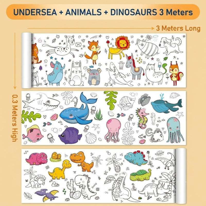 Giant Coloring Paper Roll — 10 Feet of Doodles