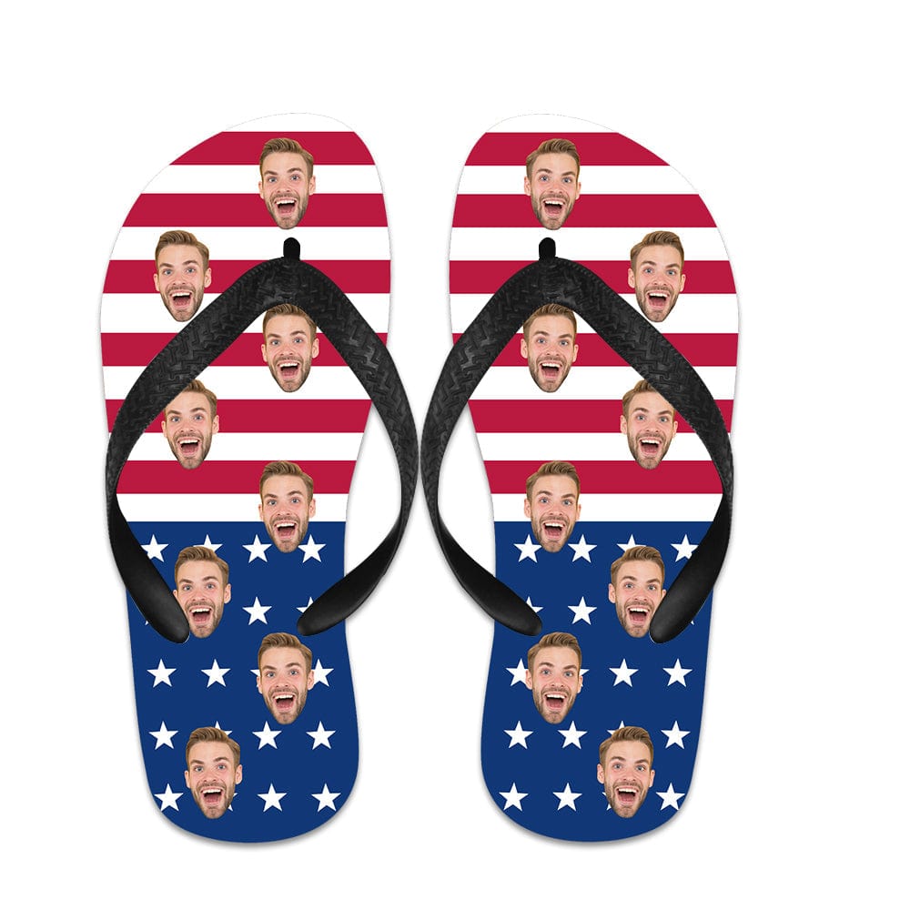 Custom American Flip Flops Personalized Flip Flops Summer Beach Slide Sandals - Image 2
