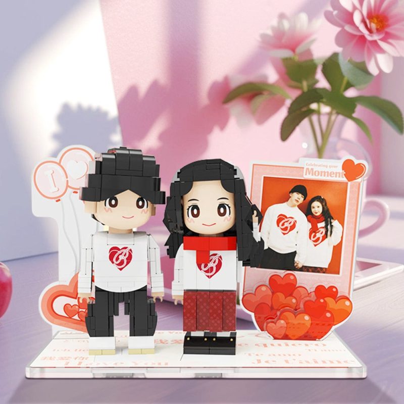 Customized Photo Duddu Brick Figuress Scene Themed Handmade Diy Birthday Valentine’s Day Gifts for Her