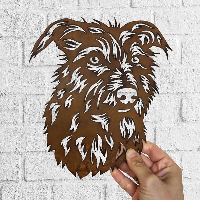 Dog Metal Wall Art Hanging Home Decor Puppy Pet Lurcher