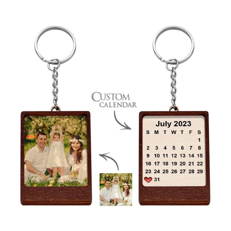 Custom Calendar Keychains Personalized Name Picture One-of-a-kind Personalized Gifts for Her