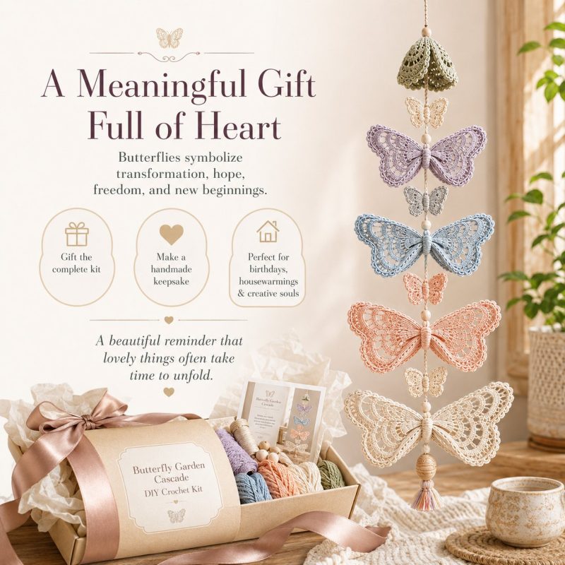 Butterfly Garden Cascade DIY Crochet Kit
