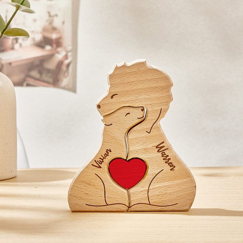 Personalized Wooden Puzzle Custom Family Member Names Lions Puzzle Home Decor Gifts