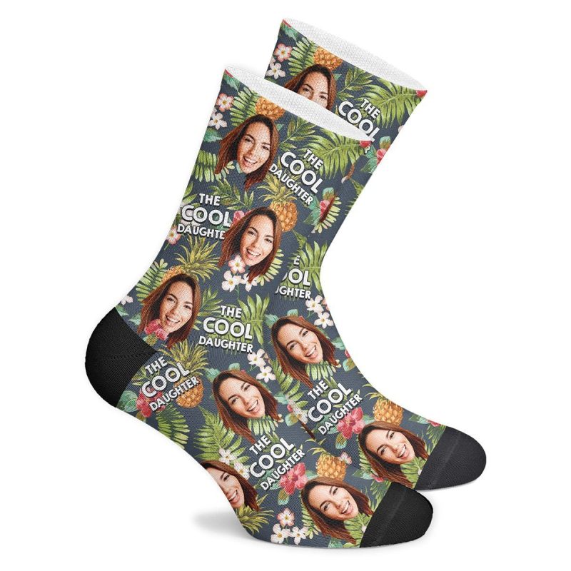 Custom Photo Socks Lovely Daughter Family Activities Face Mash Socks