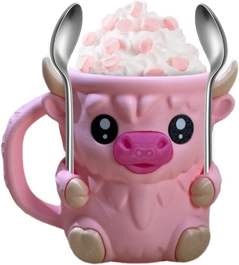 Christmas Gifts Cute Cow Style Ice Cream Pint Holder with Handle and Spoon �C Reusable Antifreeze Cooler Sleeve for Ice Cream, Drinks, and Desserts �C Funny Cow Gifts for Ice Cream - Image 2