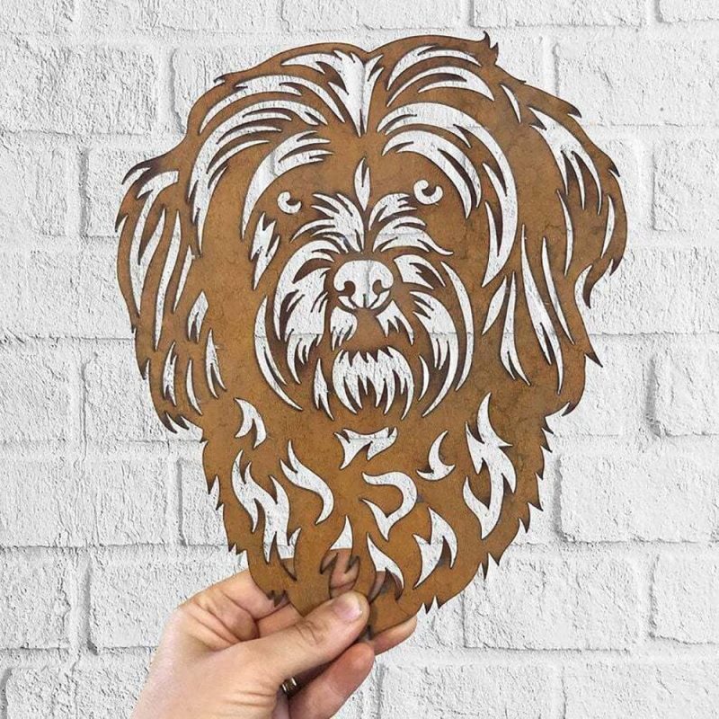Dog Metal Wall Art Hanging Home Decor Puppy Pet Cavachon