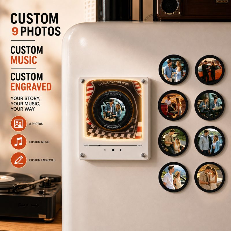 Custom Mini Vinyl Record Music Player With 9 Discs Magnetic Disc Music Player With Rechargeable Battery 8