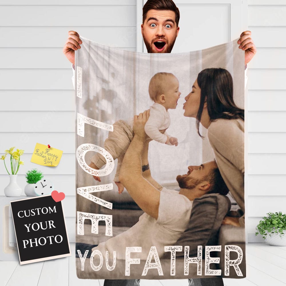 Father's Day Blanket Gift Personalized Photo Blanket the Best Gift for Dad
