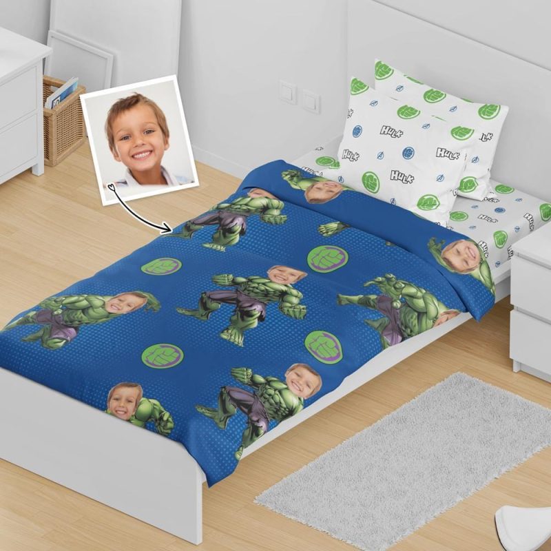 Custom Hulk Bedding Set Minime Duvet Cover Super Hero Personalized Gifts For Boy