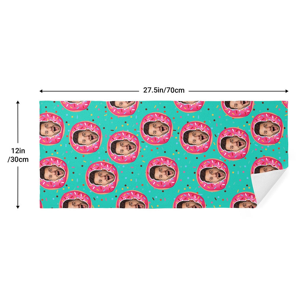 Personalised Photo Towel Funny Gift for Him Doughnut Towel - Image 2