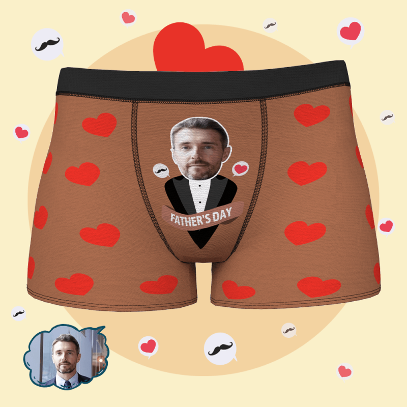 Custom Underwear Custom Face Men’s Boxer Briefs Best Father’s Boxer Briefs