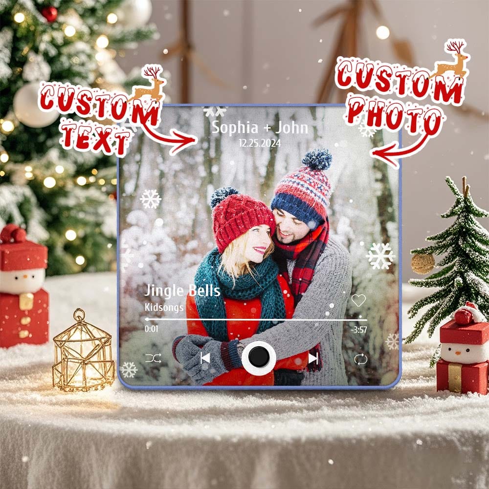 Customized Music Fridge Magnet Personalized Snowflakes Fridge Magnet With Photo for Christmas Gift - Image 2