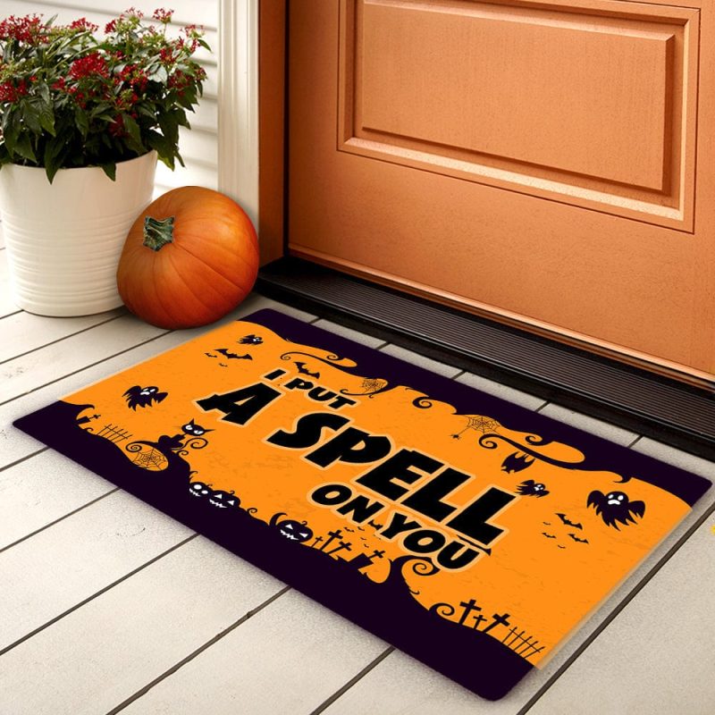 Halloween Door Mat I Put A Spell on You Floor Mat Witch Welcome Mat Halloween Decor
