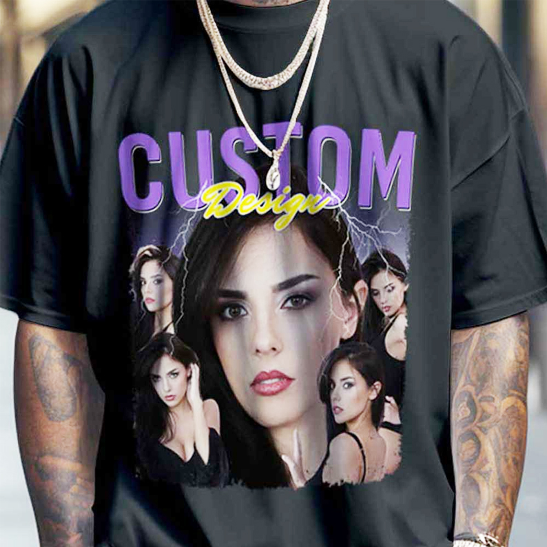 Custom Photo Bootleg Tee T-shirts Gifts for Her