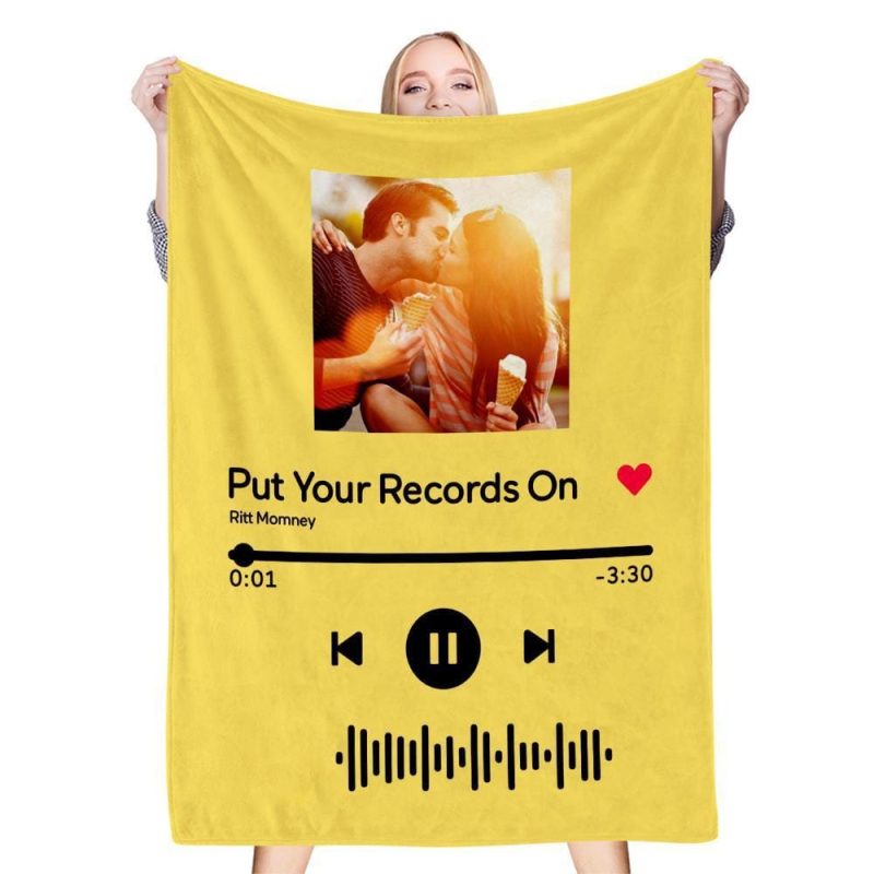 Custom Spotify Blanket Custom Blankets Christmas Gifts For Girlfriend Anniversary Gifts