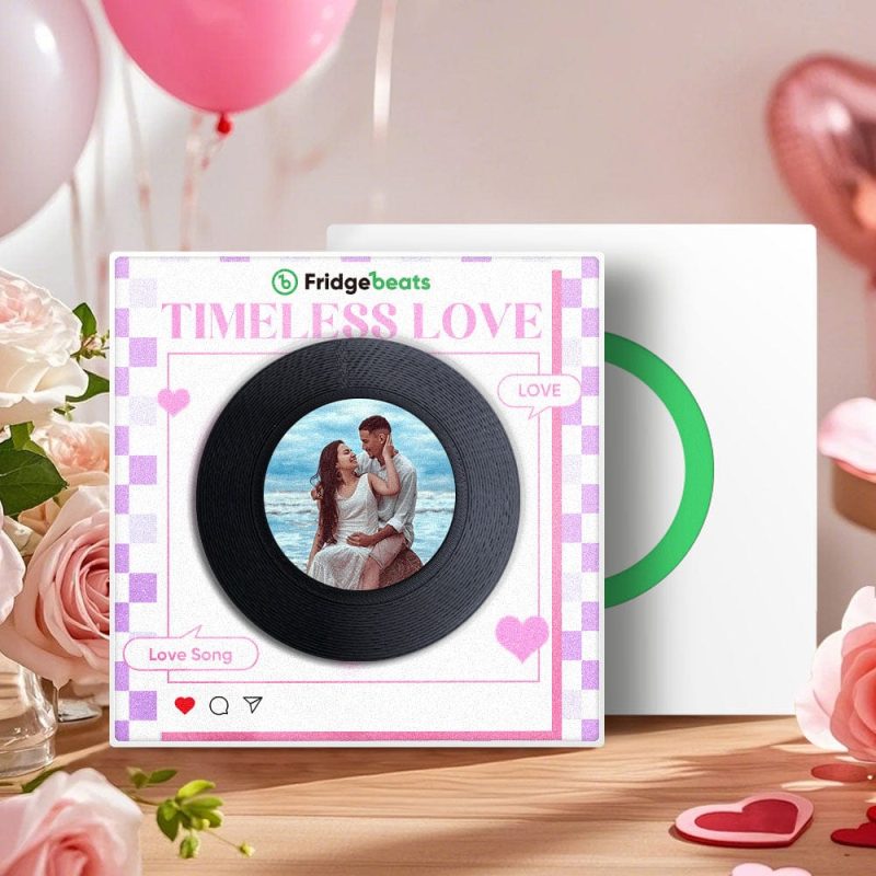 Custom Music & Photo Fridge Magnet Can Customize 1-6 Vinyl and Songs