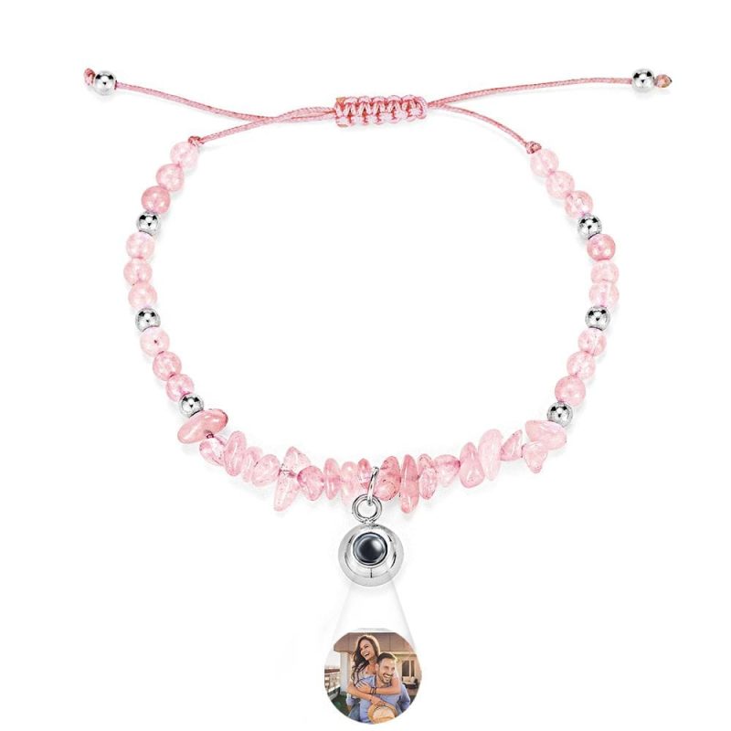 Personalized Picture Projection Bracelet With Colorful Stone Chain Unique Christmas Gift For Friends