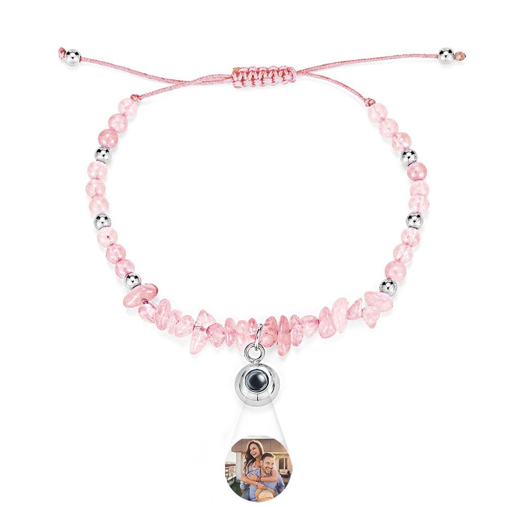 Personalized Picture Projection Bracelet With Colorful Stone Chain Unique Christmas Gift For Friends