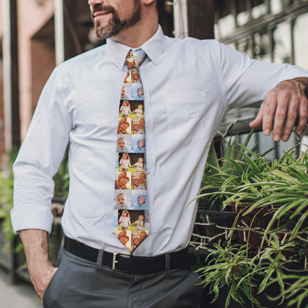Father's Day Ties Personalized Photo Tie Pictute Collage Tie Fathers Day Gifts - Image 2