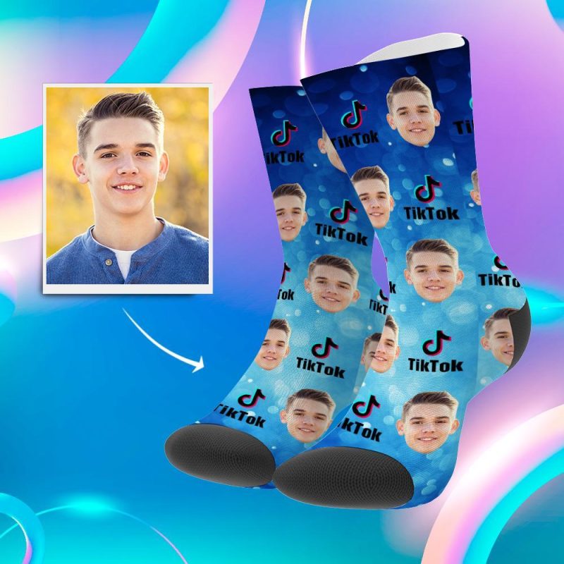 Tiktok Socks Personalized Socks With Faces Custom TikTok Gifts for Boyfriend Christmas Gift