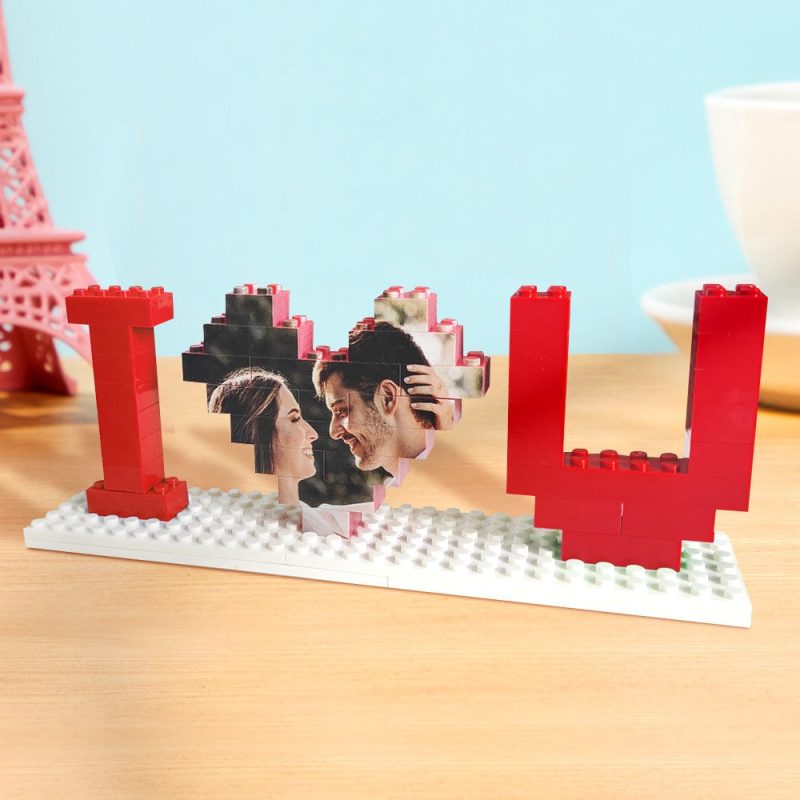 Custom Building Brick Photo Block Personalised I Love You Brick Puzzles Gifts for Lovers Valentine’s Day Gifts