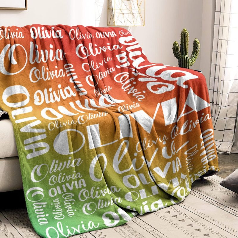 Christmas Gifts Custom Name Blanket Personalized Kid Blanket Unique Gift for Family