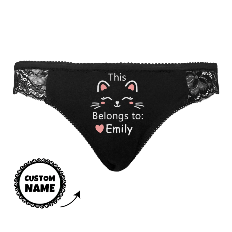 Custom Lace Panty Women Sexy Kitty Panties Best Girfriend Gift Belongs To Panty