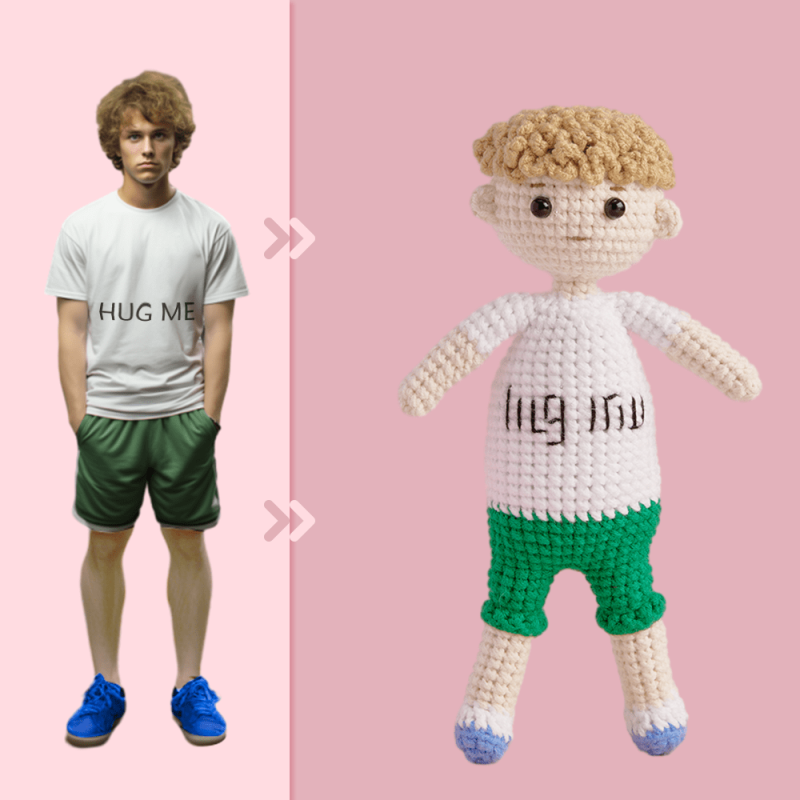 Full Body Customizable 1 Person Custom Crochet Doll Personalized Gifts Handwoven Mini Dolls – Hug Me Boy