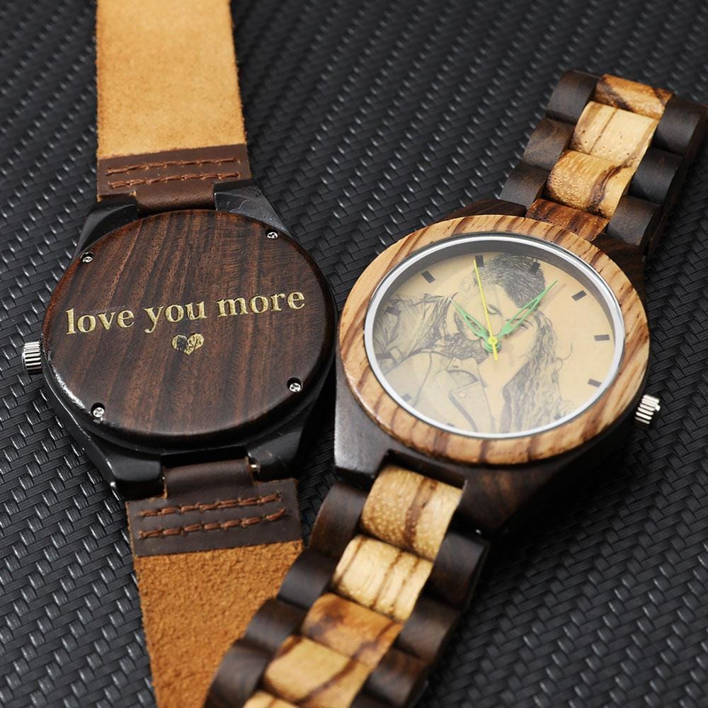 Photo Wooden Watch Personalized Watch Long-distance Relationship Gift - Image 4