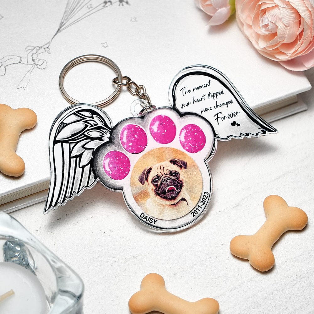 Personalized Memorial Dog Acrylic Car Ornament Custom Shinning Wings Aluminum Acrylic Ornament Memorial Gift Idea - Image 2