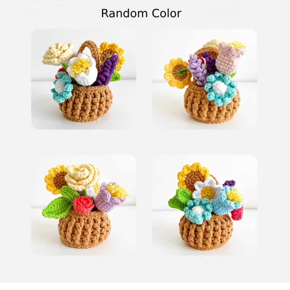 Multicolor Flowers Crochet Potted Plants Completed Hand Woven Knitted Potted Plants Gift for Handicraft Lover - Image 2