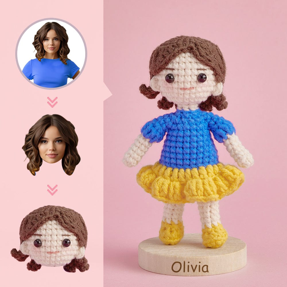 Custom Face Crochet Doll Personalized Gifts Handwoven Mini Dolls - Snow White - Image 2