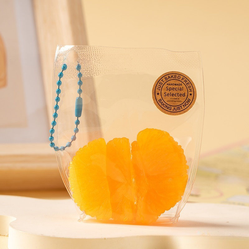 Orange Segment Taba Squishy Toy Handmade Cute Keychain Stress Relief Toys Gifts for Friends