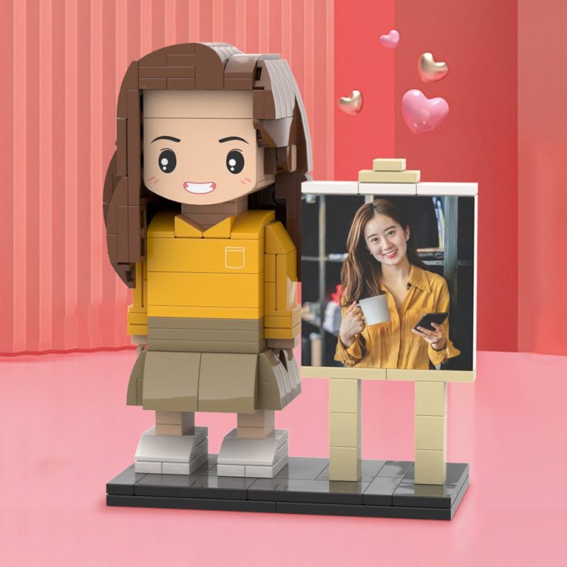 Valentine’s Day Gfits Full Body Custom 1 Person Brick Figures Custom Brick Figures with Frame Small Particle Block Toy