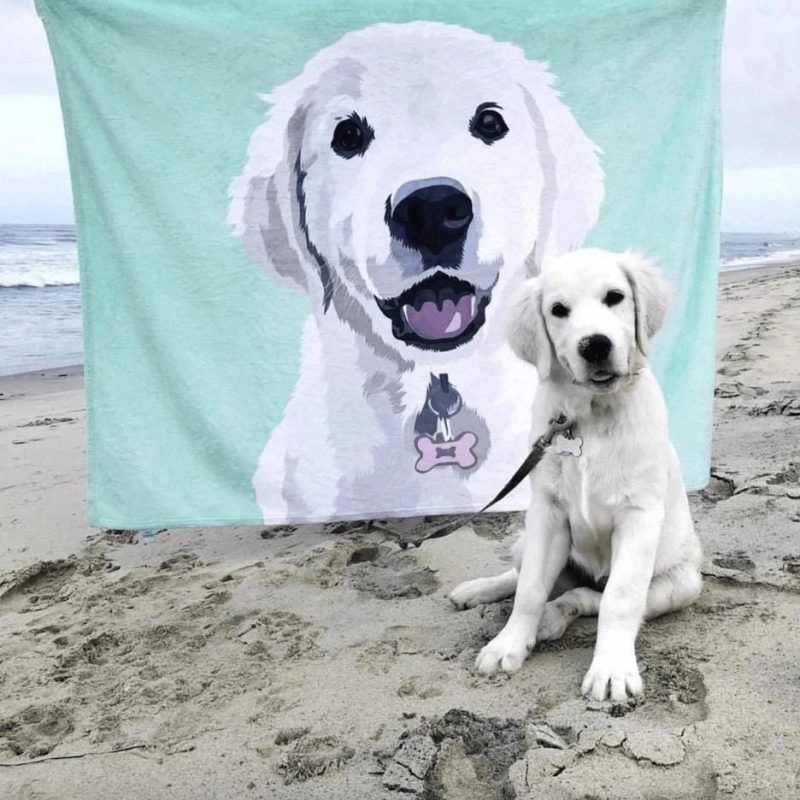 Custom Blanket Pet Memorial Gifts Dog Portrait Blanket