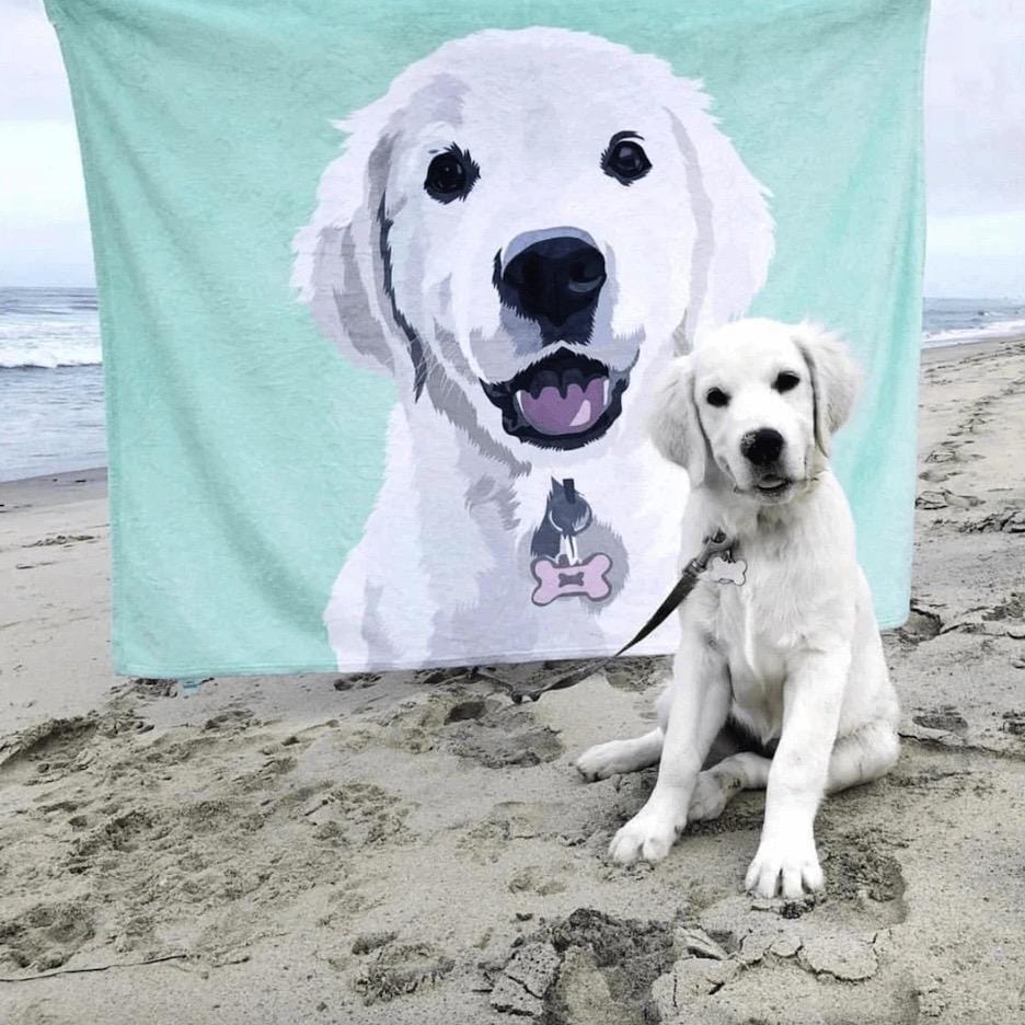 Custom Blanket Pet Memorial Gifts Dog Portrait Blanket