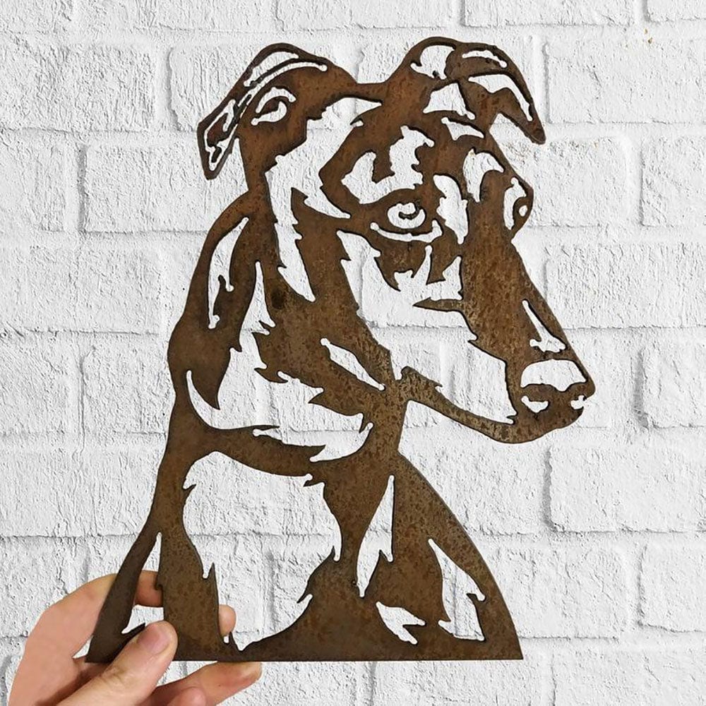 Dog Metal Wall Art Hanging Home Decor Puppy Pet Greyhound