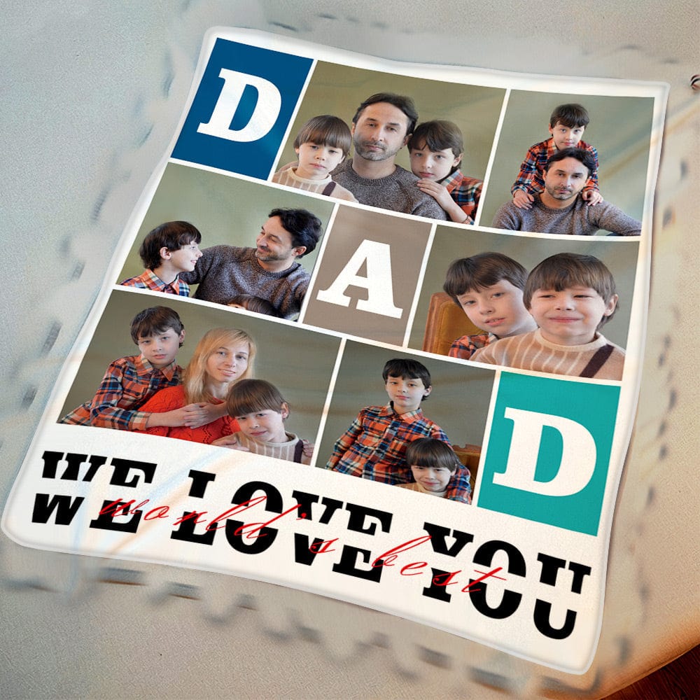 Father's Day Blankets Personalized Photo Blanket for Dad Father's Day Gift - Image 2